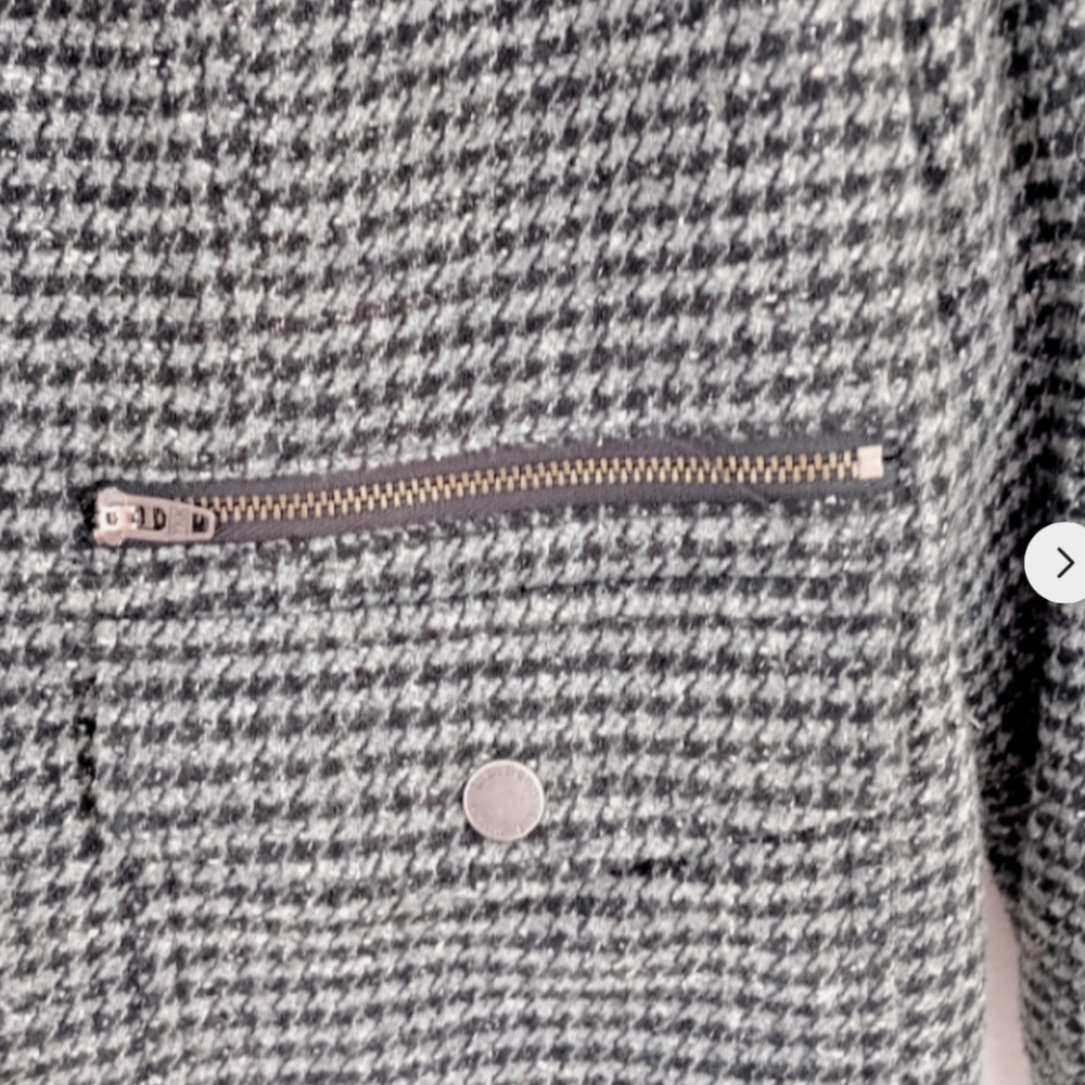 L.L. Bean Women's Houndstooth Blazer zip pockets wool blend size medium - Picture 6 of 9